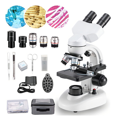 Microscopio Binocular Compuesto, Oculares Wf10x Y Wf25x, Am