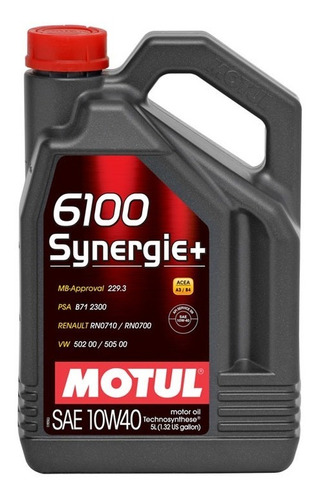 Aceite Motul 6100 Sinergie 5 Lt 10 W 40 C/obsequio Mileban