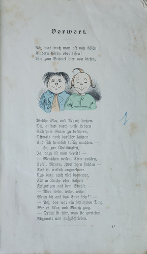 Max Und Moritz - Wilhelm Buch - Muy Buen Estado - Antiguedad (Usado)