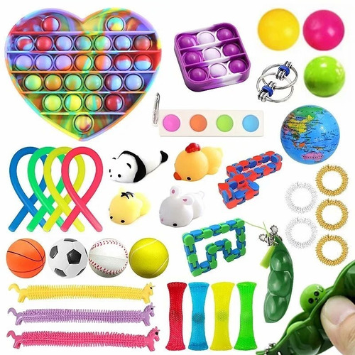 Brinquedos Kit Completo De Juguete Antiestrés Pop It Fidget 