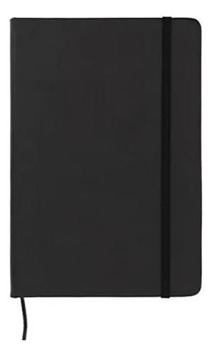 Cuaderno A5 Negro Cómodo Para Escribir, Funda De Piel Sintét