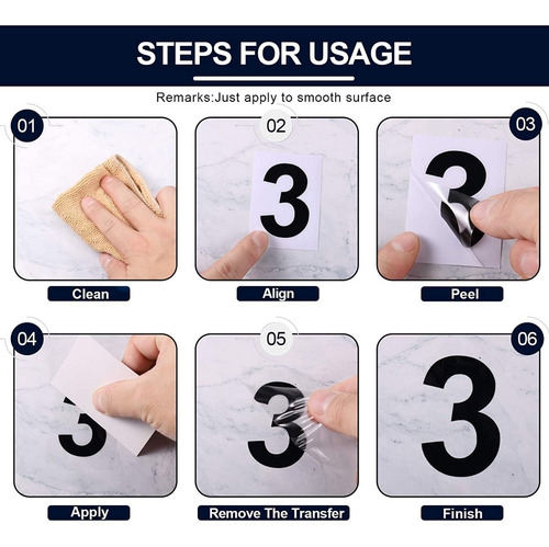 Números Adhesivos 6cm Pack De 7 Plantillas De 1 Al 10