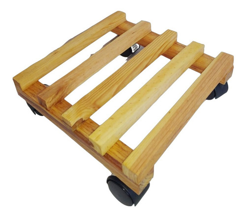 Bases De Madera Para Maceta Con Ruedas Paquete De 3 Natural