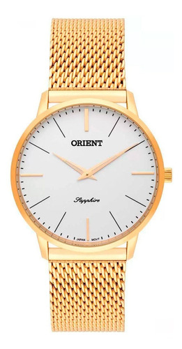 Imagem 1 de 1 de Relógio Orient Dourado Masculino Slim Safira Mgsss005 S1kx