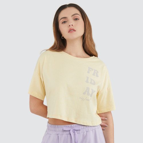 Camiseta Mujer Ostu M/c Amarillo Algodón 40091393-71003