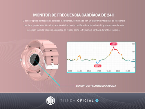 Smartwatch Reloj Inteligente Jd Andina Color Rosa Spo2 Cuota