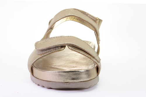 Imagem 4 de 7 de Papete Birken Feminina Metalizada Dourada Couro Legítimo