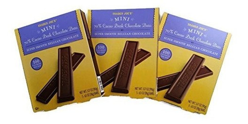 Mini 70% De Cacao Oscuro Barras De Chocolate De Trader Joe. 
