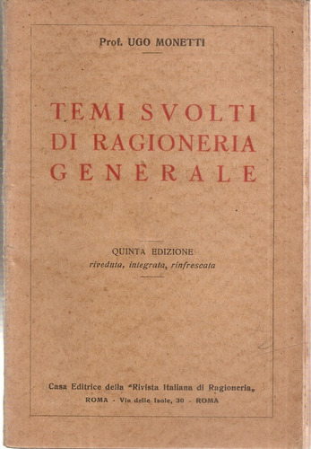 Temi Svolti Di Ragioneria Generale Monetti