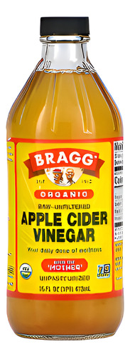 Vinagre D Maçã Orgânico Com 'mãe' Cru Importado 473 Ml Bragg