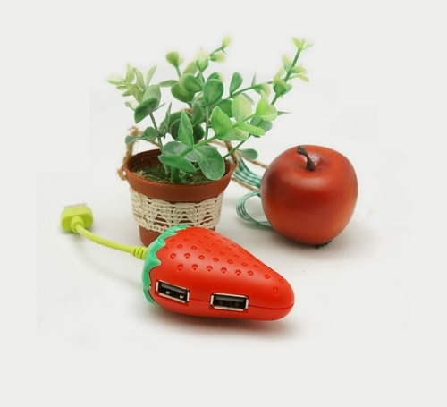 Imagen 5 de 6 de Hub Otg 4 Ptos. Usb Frutilla Para Celulares | Notebook | Pc
