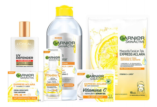 Pack Facial Express Aclara Vit. C Garnier + Uv Defender F50