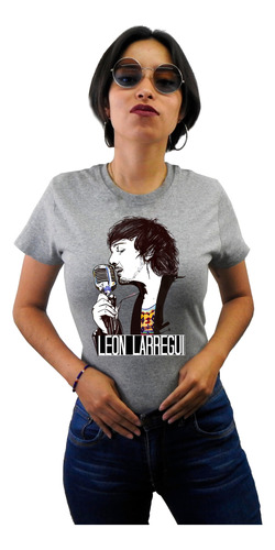 Camiseta Gris Para Dama/caballero Leon Larregui Disco Nuevo