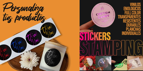 Stickers Etiquetas Plata Dorado Holográfico Hot Stamping Oro