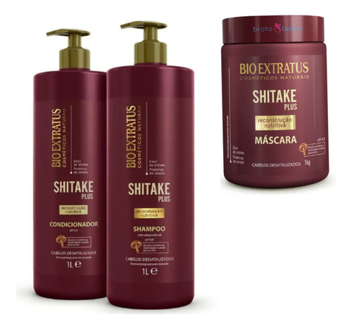 Bio Extratus Kit Shitake Plus Reconstrução Nutritiva 3x1