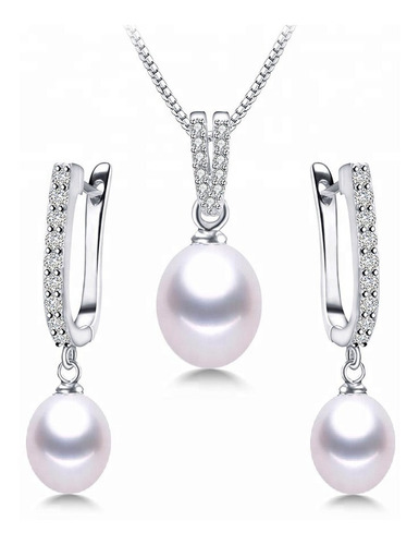 Set Perlas Naturales Ak Jewelry Plata 925