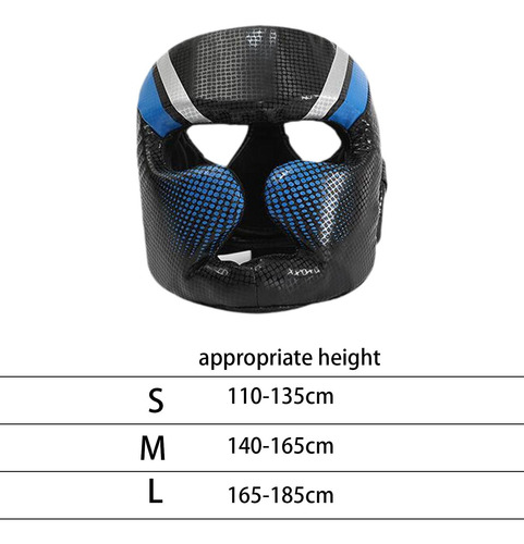 Casco De Boxeo, Protección Facial Completa, Equipo Azul M