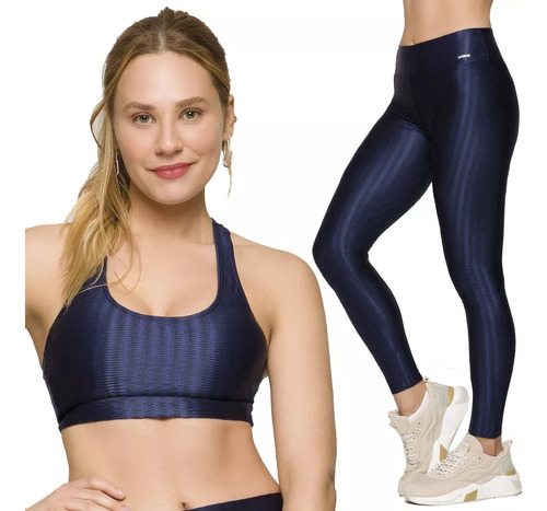 Kit Conjunto Fitness Top E Legging Selene Academia Cross Fit