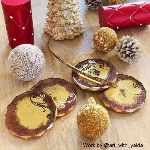 Cristal Con Borde Diamante Moldes De Silicona Para Posavasos