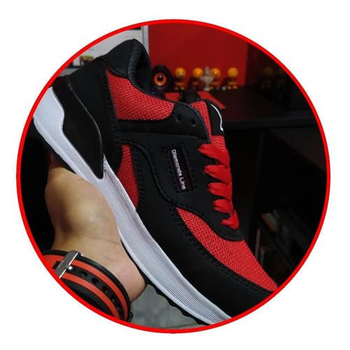 Tenis Hombre- Rojo/negro- Casual- Suela Goma | MercadoLibre