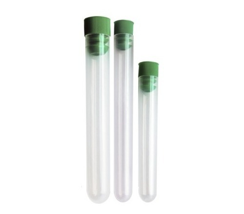 Tubos De Ensayo Plástico En Pp 15x100mm Tapa Verde X50 Unds