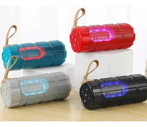Parlante Bluetooth Carga Usb Sd Aux Luz Rgb 10w Celeste
