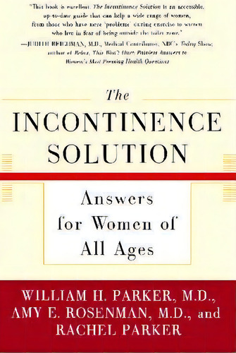 Incontinence Solution, The, De Rosenman Parker. Editorial Simon & Schuster, Tapa Blanda En Inglés
