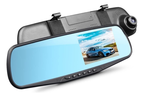 Espejo Retrovisor Dvr Universal 2 Camaras Delantera Reversa1