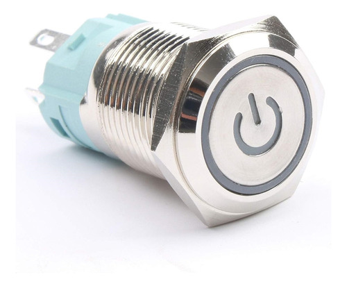 Pulsador Metal 16mm Simbolo Encendido Led 12-24v Colores