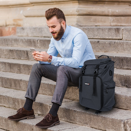 Mochila Techzone Gris Glory Para Laptop 15.6 Con Puerto Usb