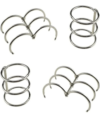 Pack De 4 Ganchos Para Agenda, 3 Anillos De 30mm (plateado)