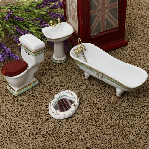 Espejo De Lavabo De Bañera En Miniatura De 4 Piezas Para