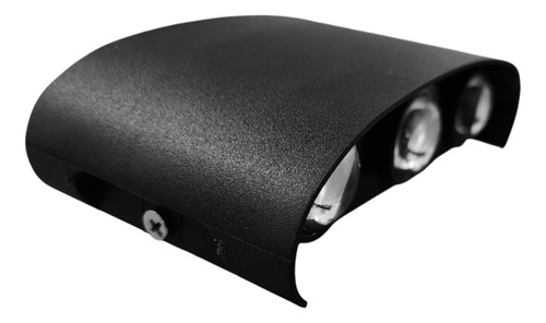 Aplique Led Bidireccional Curvo 6w Cálido Glowlux E. A Estructura Negro