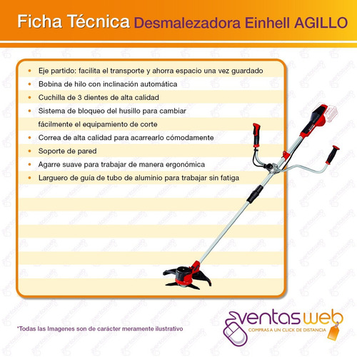 Imagen 7 de 8 de Desmalezadora Inalambrica 36v + Carg 2 Baterias 4amp Einhell