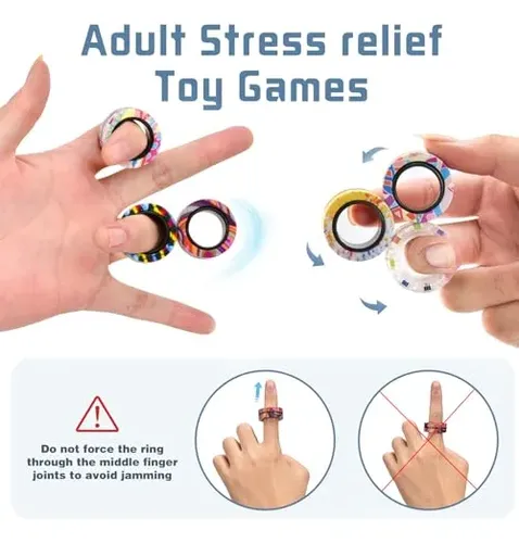 Set De Juguetes Sensoriales Caracol Y Anillos Magnéticos – Bola 3D, Fidget Y Masajeador De Mano Para Aliviar Estrés