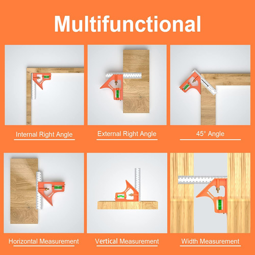 Mecurate 6 Combination Cuadrado, 6 Pulgadas Combo De Acero