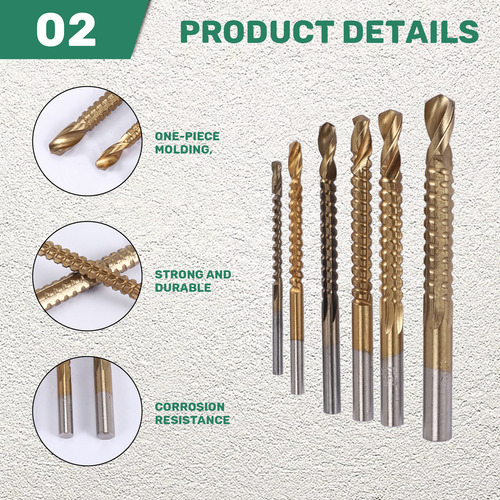 Conjunto De Brocas De Cobalto De 6 Peças, Conjunto De Ranhur