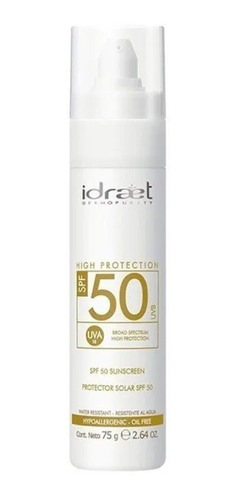 Protector Solar Spf 50 Facial En Crema No Graso 75g Idraet