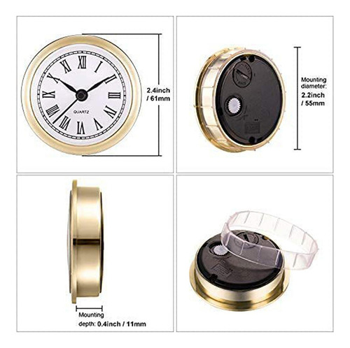 Reloj De Pared De Movimiento De Inserción De Reloj Dorado