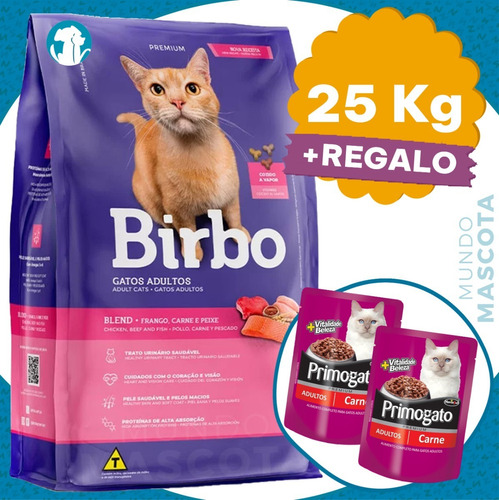Alimento Gato Adulto Birbo Mix 25 Kg +