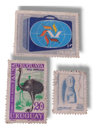 Sello Postal Estampilla Uruguay Surtidos X 3u