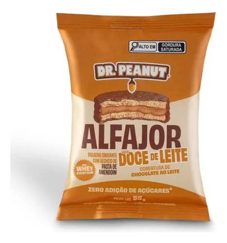 Alfajor Dr Peanut Doce De Leite Whey Protein Sem Açucar 55g