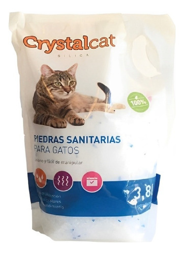 Piedras Sanitarias Silica Crystalcat Gatos X3,8 2 Unidades