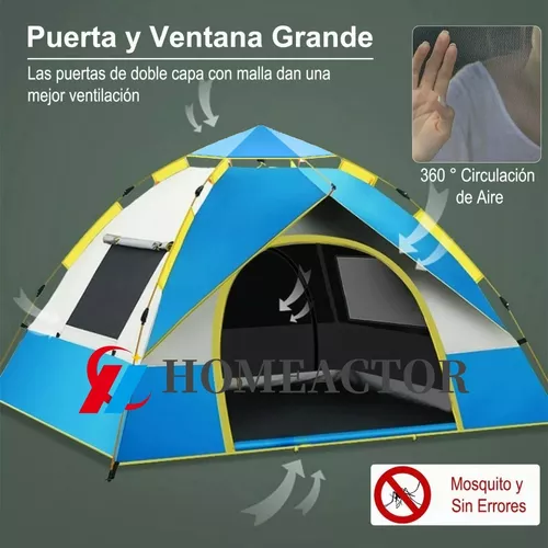 Tienda de campaña portátil para 2 personas con bolsa de transporte para  colchón de aire, diseño fuera del suelo, 4 ventanas de malla ventilada,  fácil