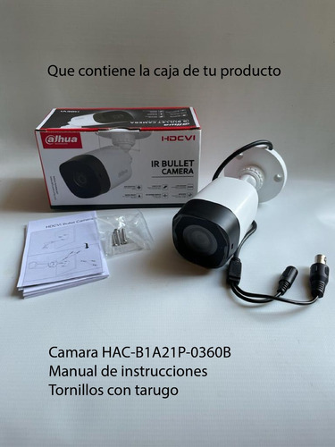 Imagen 6 de 10 de Camara Bullet Hdcvi 2mpx Full Hd Dahua Hac-b1a21p-0360b