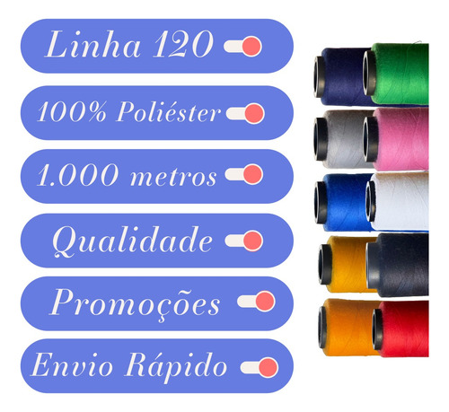 Kit Com 10 Cones De Linha 120 Reta - Preta, Branca, Colorido