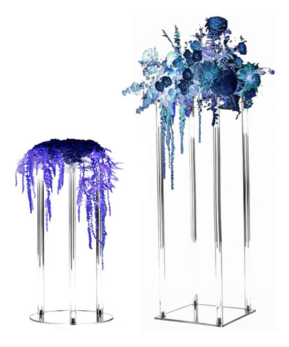 Soporte De Flores De Acrílico, Centro De 25x25x40cm Redondo