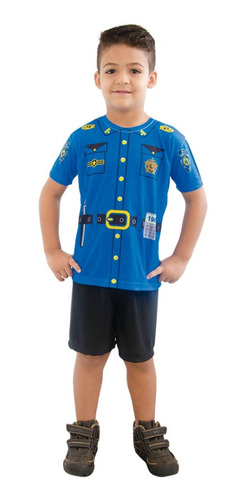 Fantasia Infantil Policial - Camiseta/bermuda - Brink Model