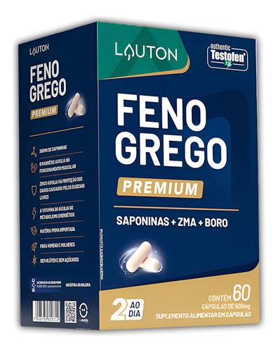 Feno Grego Lauton Com Saponinas Zma + Boro 60 Caps