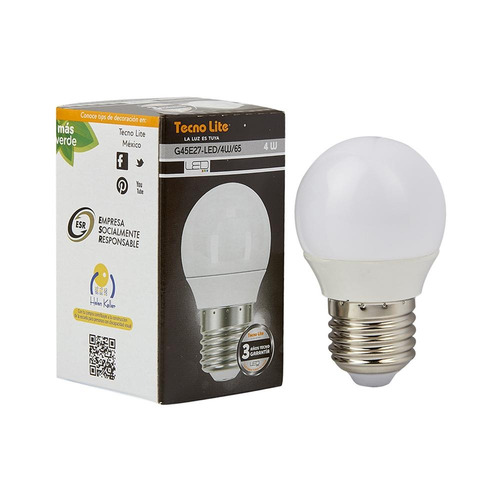 Foco Led 4w E27 160 Grados 100-240v Luz De Dia G45e27-led/4w